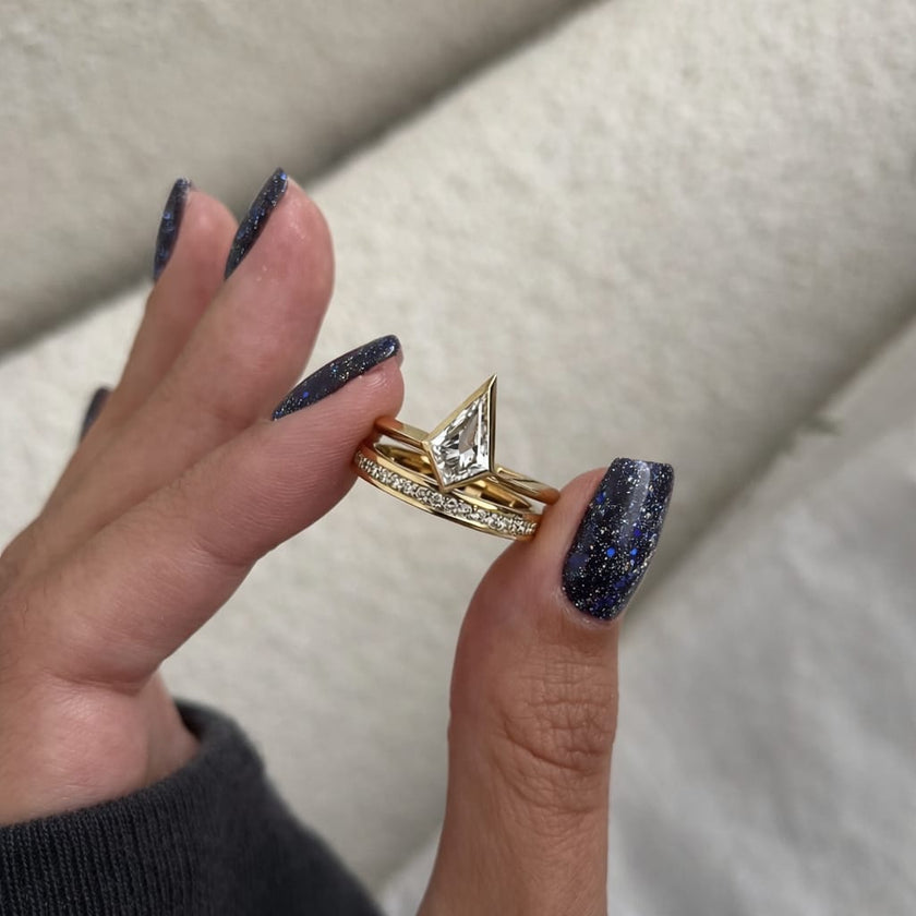1 Carat Kite Cut Lab Grown Diamond Ring Minimal Design - Mivaan Fine Jewelry