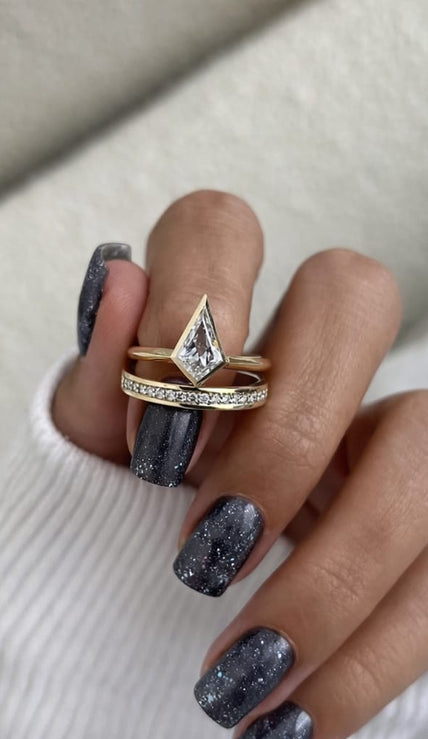1 Carat Kite Cut Lab Grown Diamond Ring Minimal Design - Mivaan Fine Jewelry