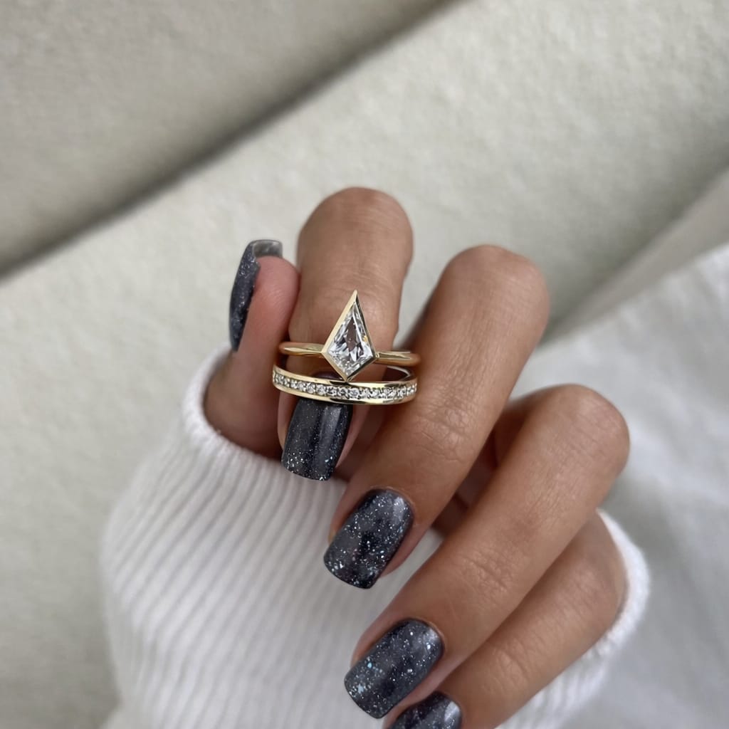 1 Carat Kite Cut Lab Grown Diamond Ring Minimal Design - Mivaan Fine Jewelry