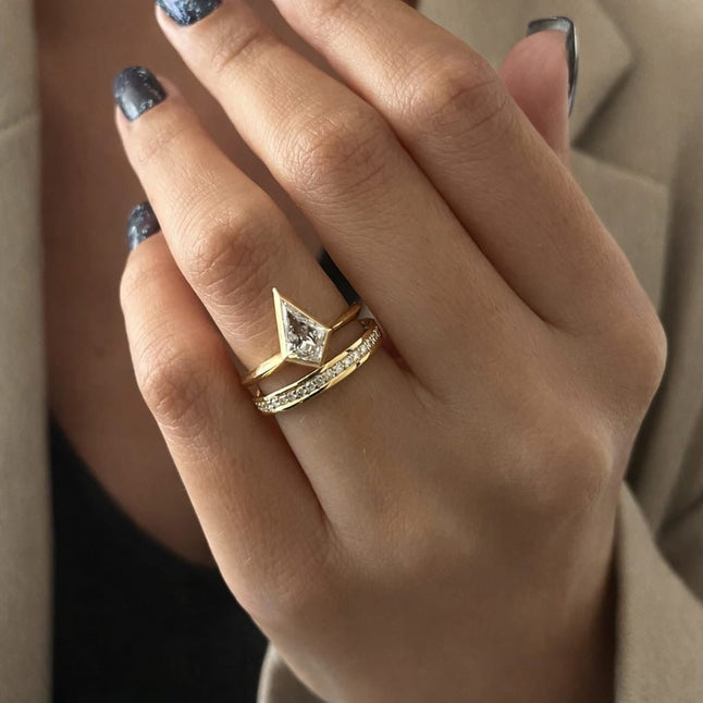 1 Carat Kite Cut Lab Grown Diamond Ring Minimal Design - Mivaan Fine Jewelry