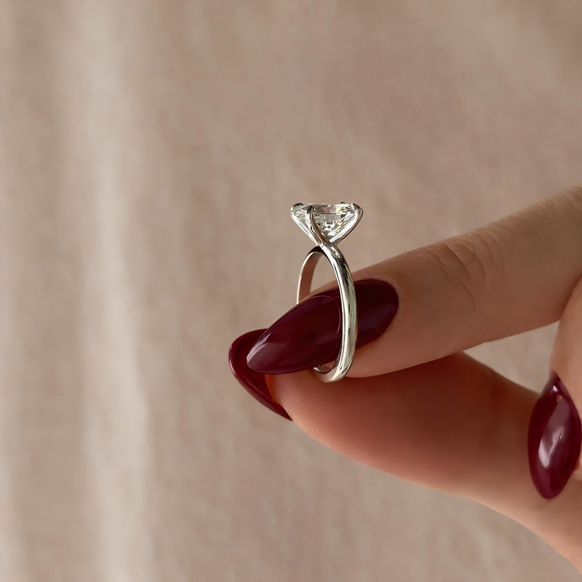 1 Carat Round Brilliant Lab Grown Diamond Prong Set Engagement Ring - Mivaan Fine Jewelry