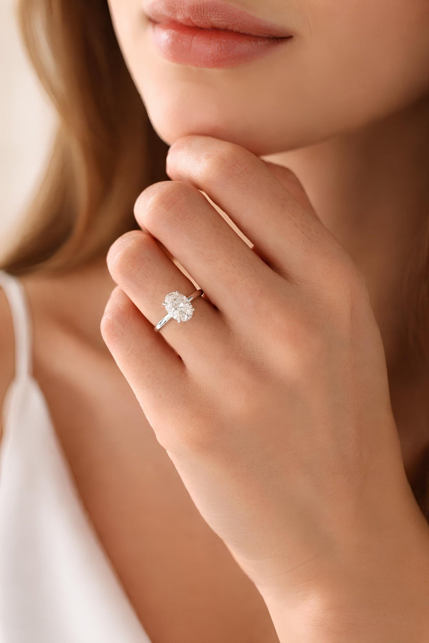 1 Carat Round Brilliant Lab Grown Diamond Prong Set Engagement Ring - Mivaan Fine Jewelry