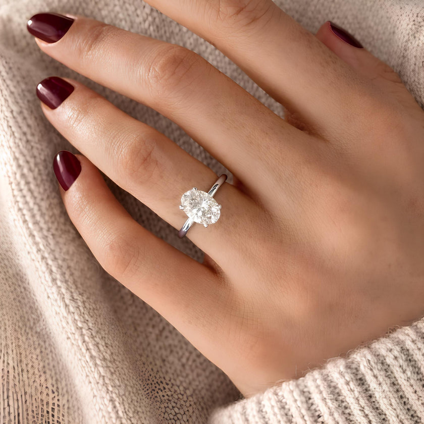1 Carat Round Brilliant Lab Grown Diamond Prong Set Engagement Ring - Mivaan Fine Jewelry