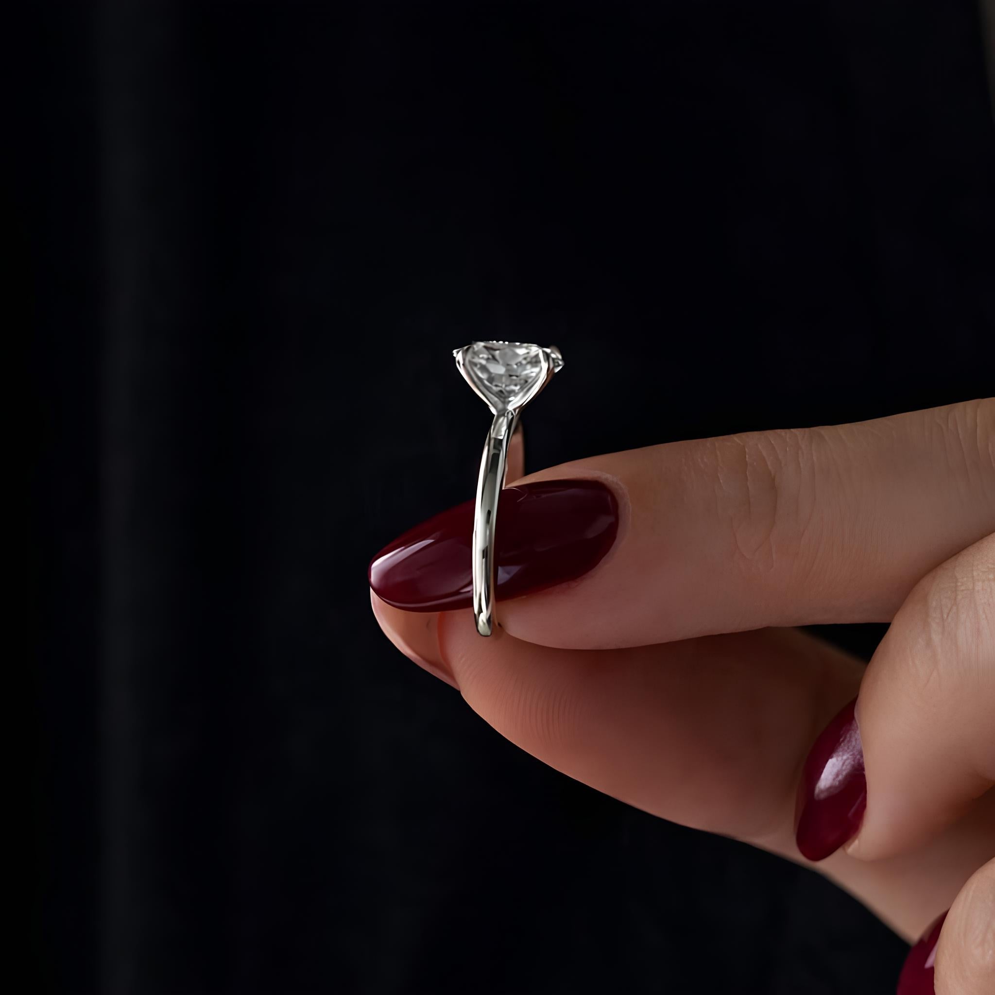 1 Carat Round Brilliant Lab Grown Diamond Prong Set Engagement Ring - Mivaan Fine Jewelry