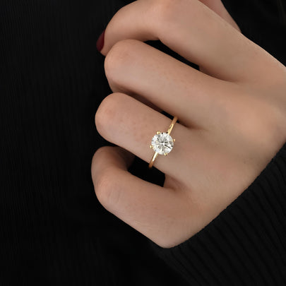 1 Carat Round Cut Lab Grown Diamond Solitaire Ring - Mivaan Fine Jewelry