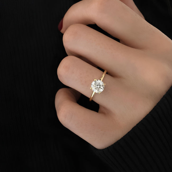 1 Carat Round Cut Lab Grown Diamond Solitaire Ring - Mivaan Fine Jewelry