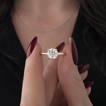 1 Carat Round Cut Lab Grown Diamond Solitaire Ring - Mivaan Fine Jewelry