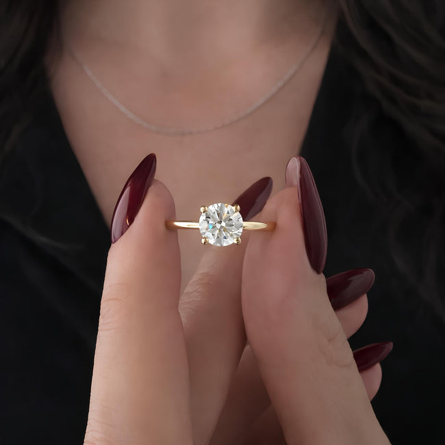 1 Carat Round Cut Lab Grown Diamond Solitaire Ring - Mivaan Fine Jewelry
