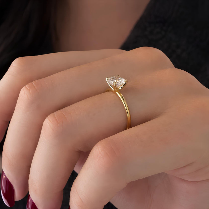 1 Carat Round Cut Lab Grown Diamond Solitaire Ring - Mivaan Fine Jewelry