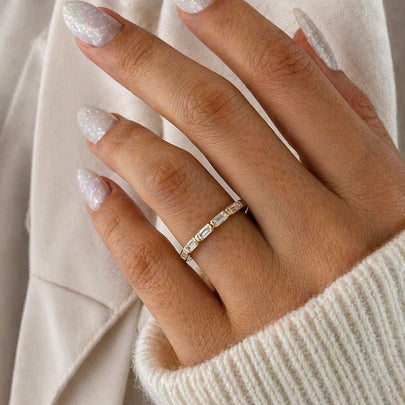 1.00 Carat Baguette Lab Grown Diamond Full Eternity Wedding Band - Mivaan Fine Jewelry