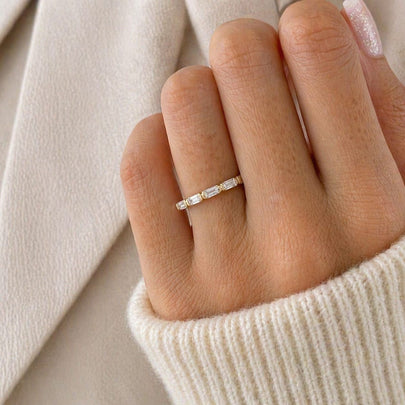 1.00 Carat Baguette Lab Grown Diamond Full Eternity Wedding Band - Mivaan Fine Jewelry