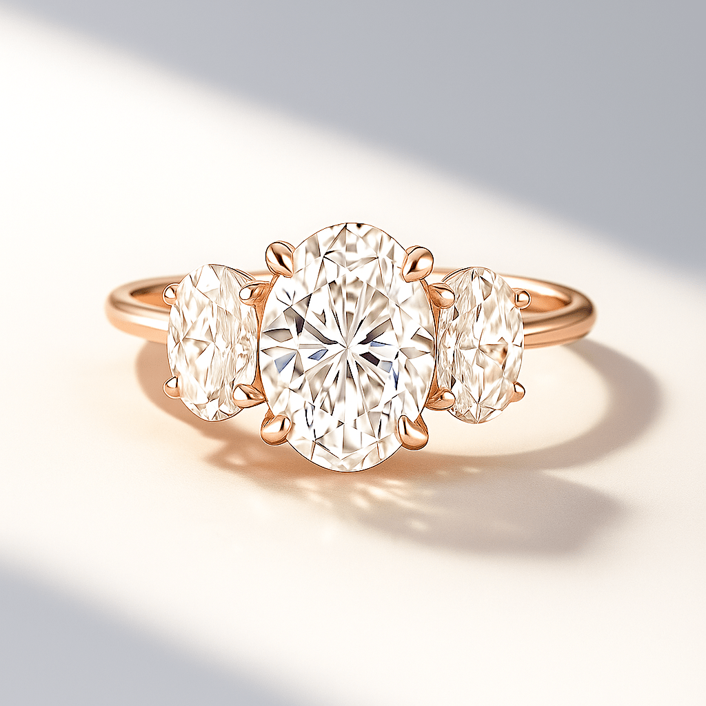 1.00 Carat Oval Cut Lab Grown Diamond Engagement Ring in 14K Gold - Mivaan Fine Jewelry