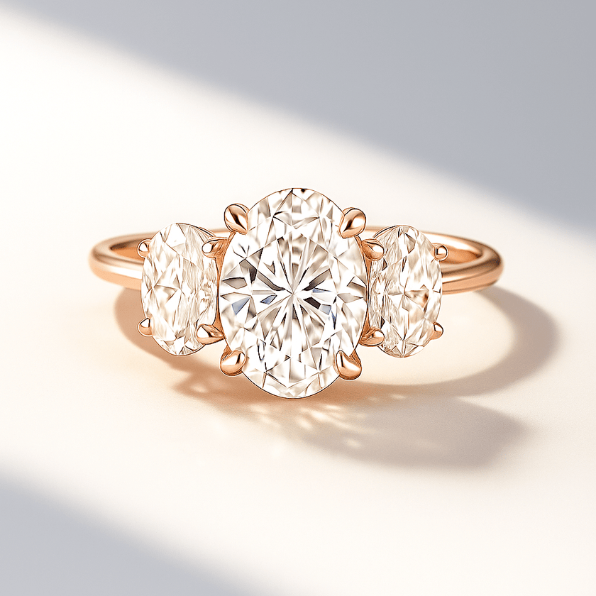 1.00 Carat Oval Cut Lab Grown Diamond Engagement Ring in 14K Gold - Mivaan Fine Jewelry