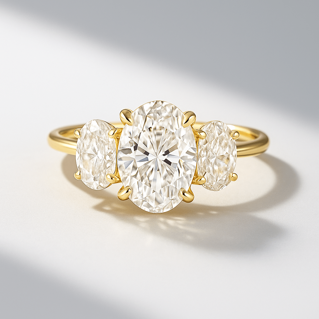 1.00 Carat Oval Cut Lab Grown Diamond Engagement Ring in 14K Gold - Mivaan Fine Jewelry