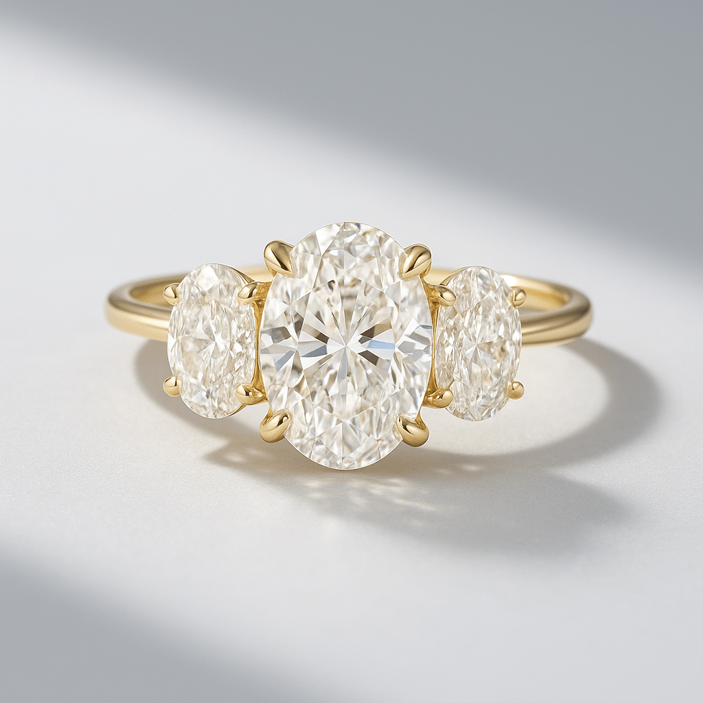 1.00 Carat Oval Cut Lab Grown Diamond Engagement Ring in 14K Gold - Mivaan Fine Jewelry