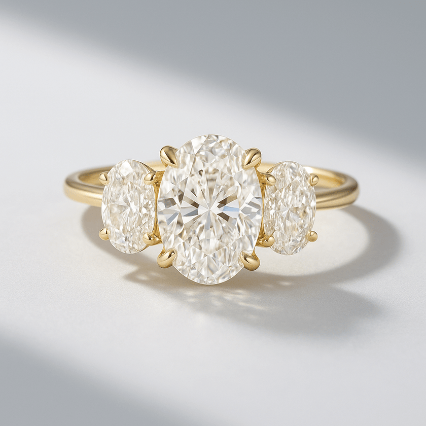 1.00 Carat Oval Cut Lab Grown Diamond Engagement Ring in 14K Gold - Mivaan Fine Jewelry