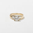 1.20 Carat Round Cut Lab Grown Diamond Ring with Baguette Side Stones in 14K Solid Gold - Mivaan Fine Jewelry