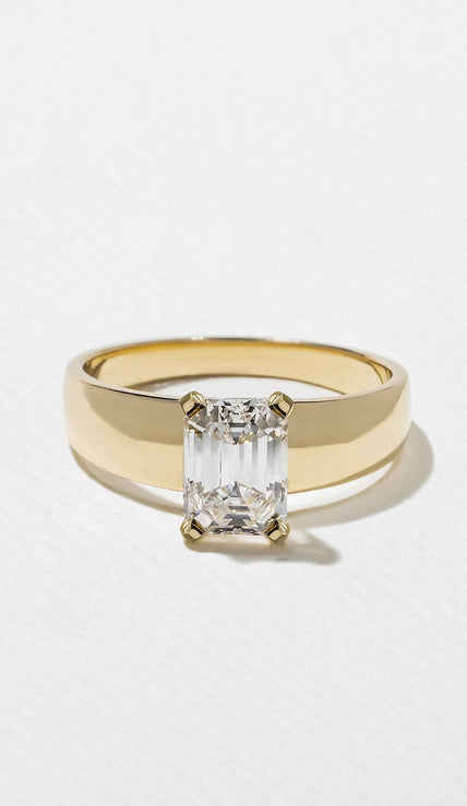 1.25 Carat Emerald Cut Lab Grown Diamond Engagement Ring in 14K Solid Gold - Mivaan Fine Jewelry