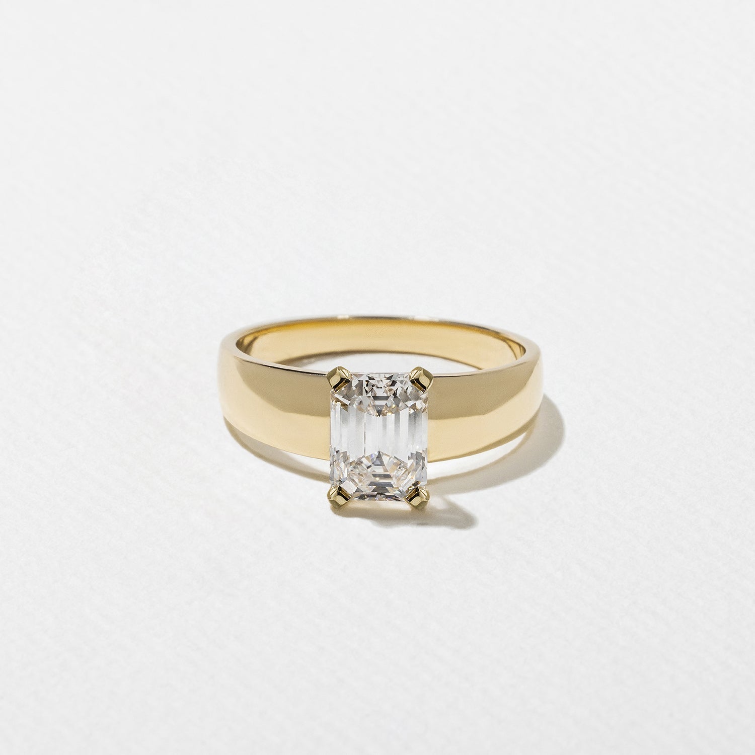 1.25 Carat Emerald Cut Lab Grown Diamond Engagement Ring in 14K Solid Gold - Mivaan Fine Jewelry