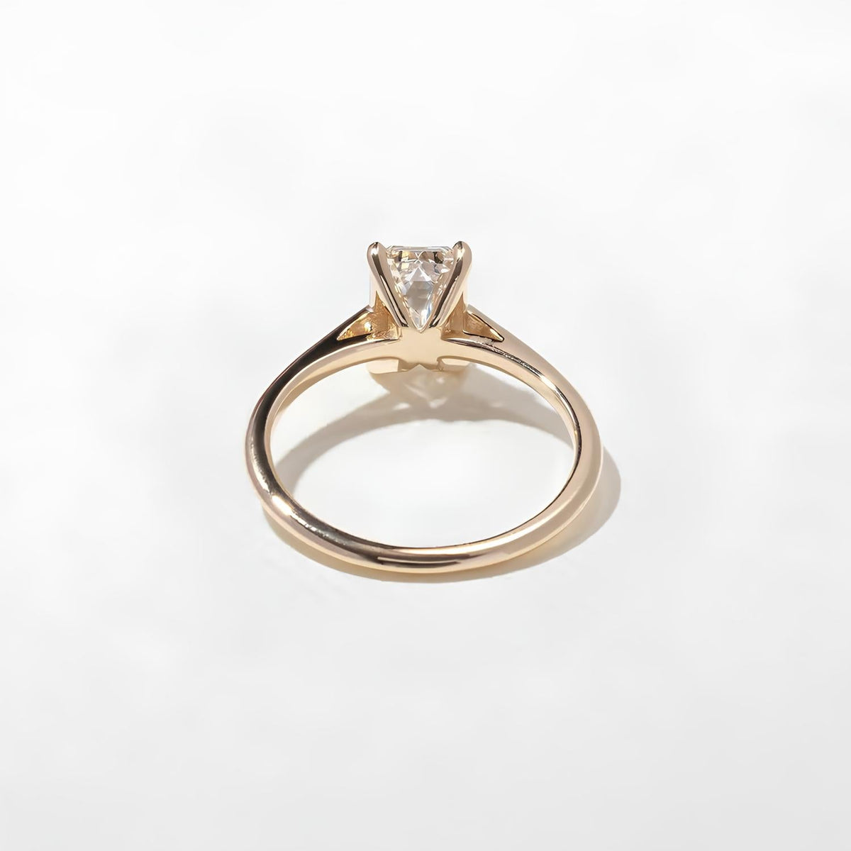 1.25 Carat Emerald Cut Lab Grown Diamond Solitaire Ring in Solid Gold - Mivaan Fine Jewelry