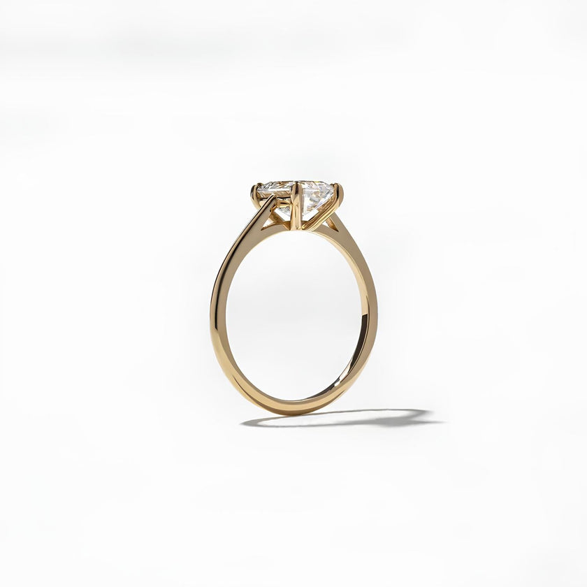 1.25 Carat Emerald Cut Lab Grown Diamond Solitaire Ring in Solid Gold - Mivaan Fine Jewelry