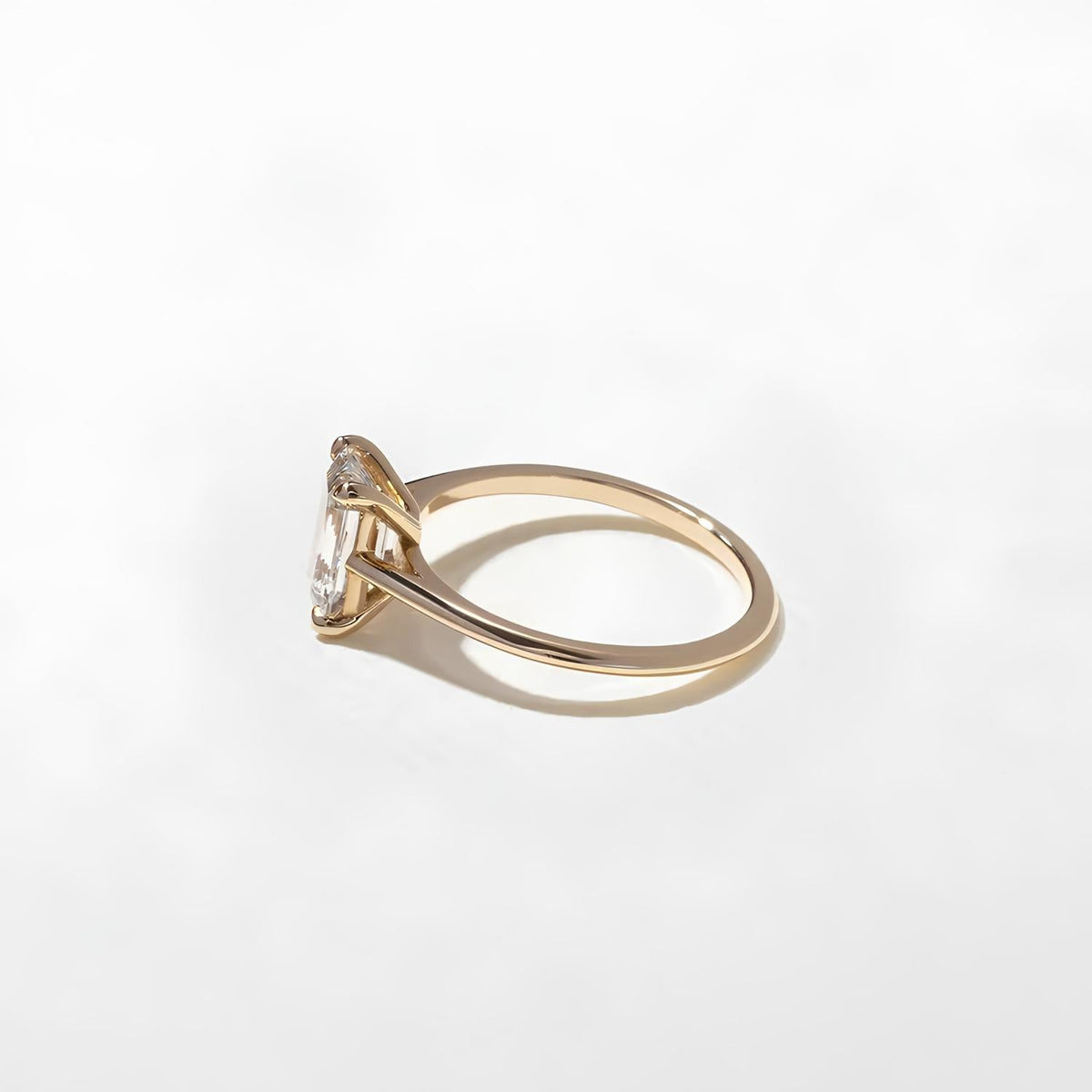 1.25 Carat Emerald Cut Lab Grown Diamond Solitaire Ring in Solid Gold - Mivaan Fine Jewelry