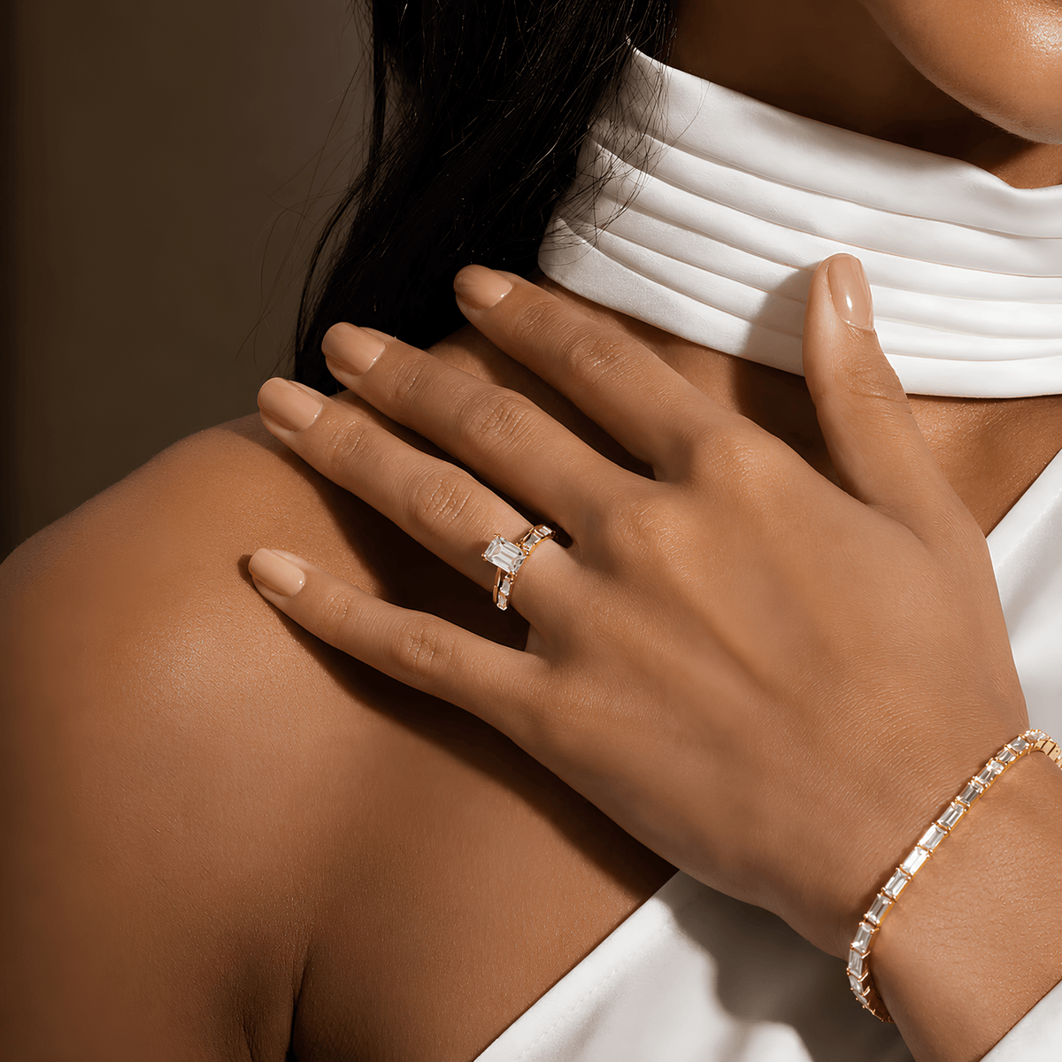 1.25 Carat Emerald Cut Lab Grown Diamond Solitaire Ring in Solid Gold - Mivaan Fine Jewelry