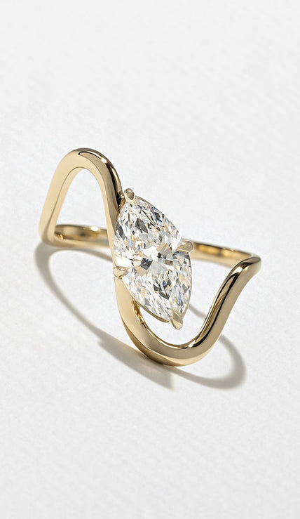 1.25 Carat Marquise Cut Lab Diamond Ring with Crossover Band - Mivaan Fine Jewelry
