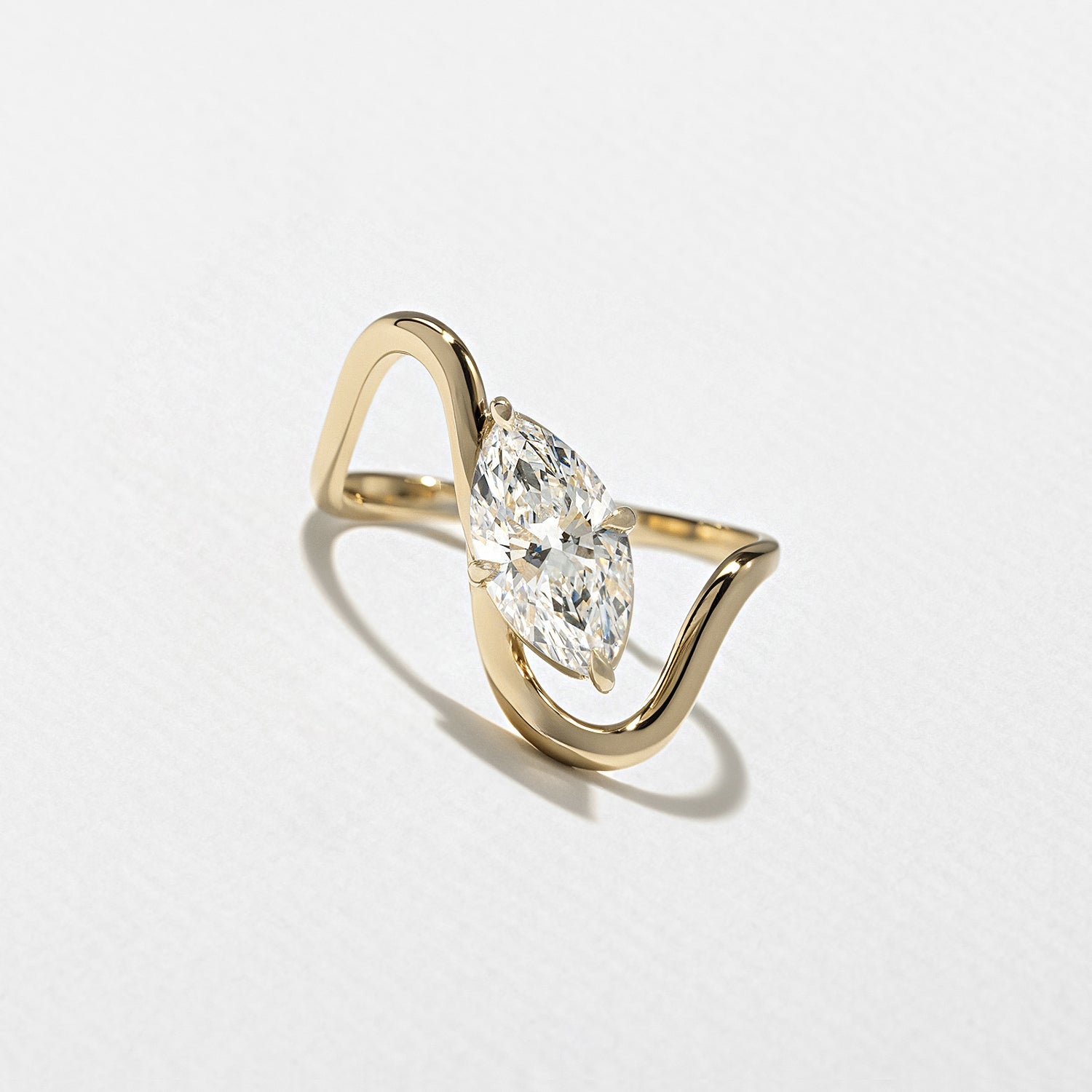 1.25 Carat Marquise Cut Lab Diamond Ring with Crossover Band - Mivaan Fine Jewelry