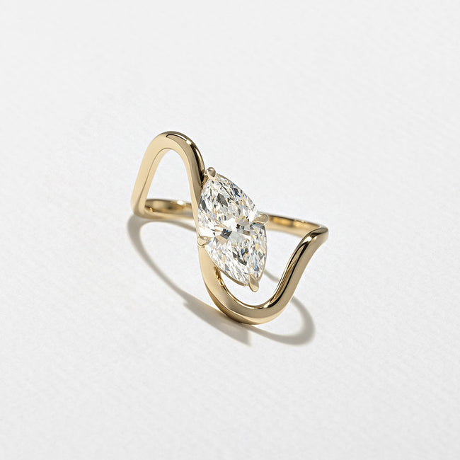 1.25 Carat Marquise Cut Lab Diamond Ring with Crossover Band - Mivaan Fine Jewelry