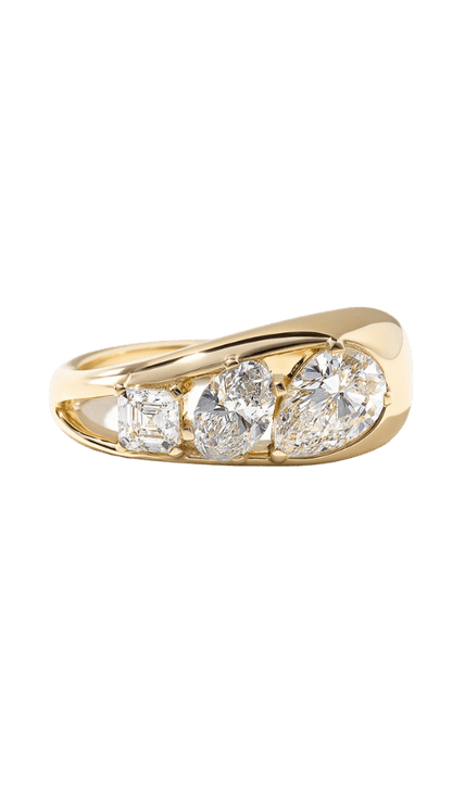 1.40 Carat Pear Cut Lab Diamond Three Stone Ring - Mivaan Fine Jewelry