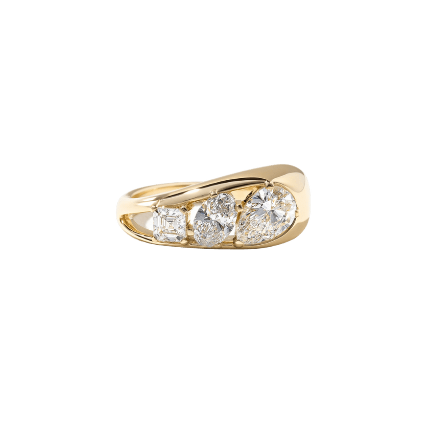 1.40 Carat Pear Cut Lab Diamond Three Stone Ring - Mivaan Fine Jewelry