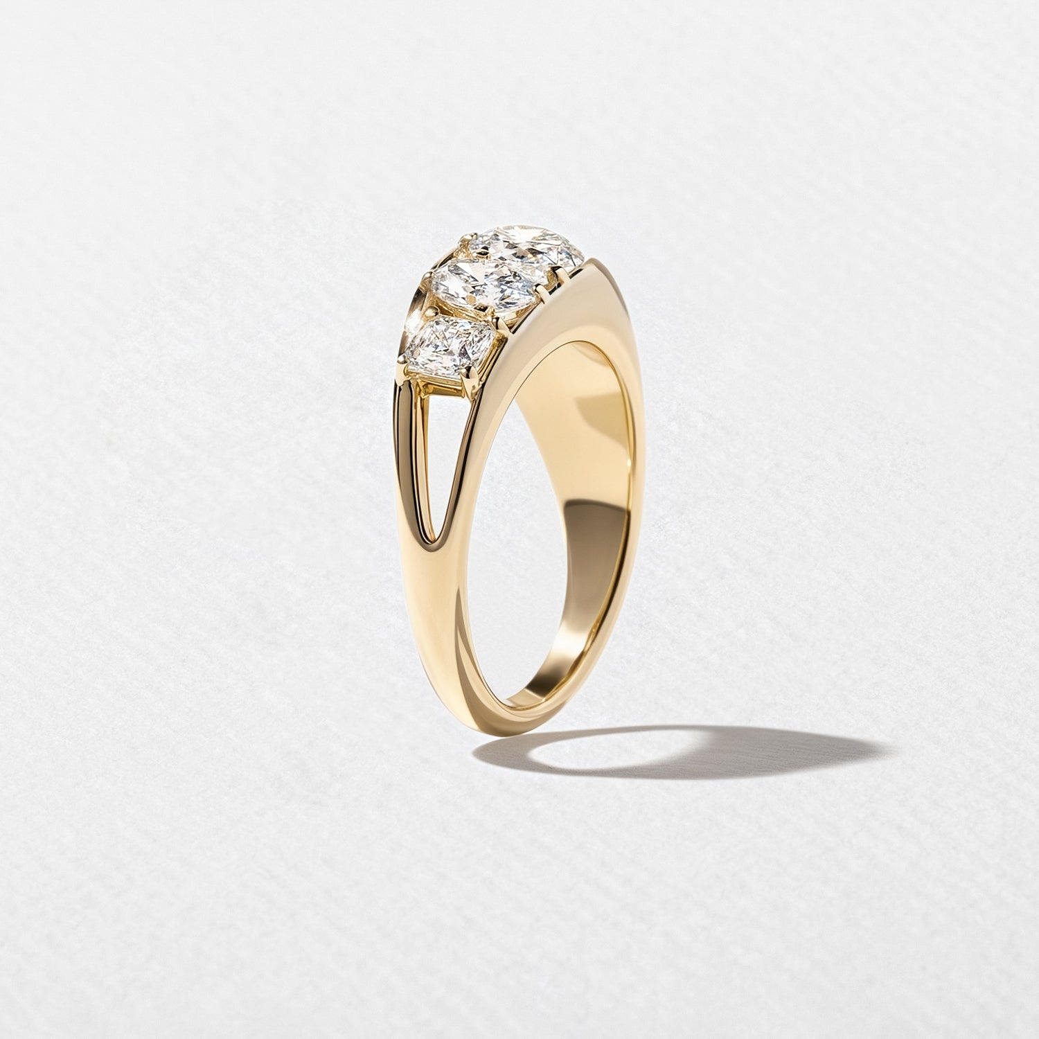 1.40 Carat Pear Cut Lab Diamond Three Stone Ring - Mivaan Fine Jewelry