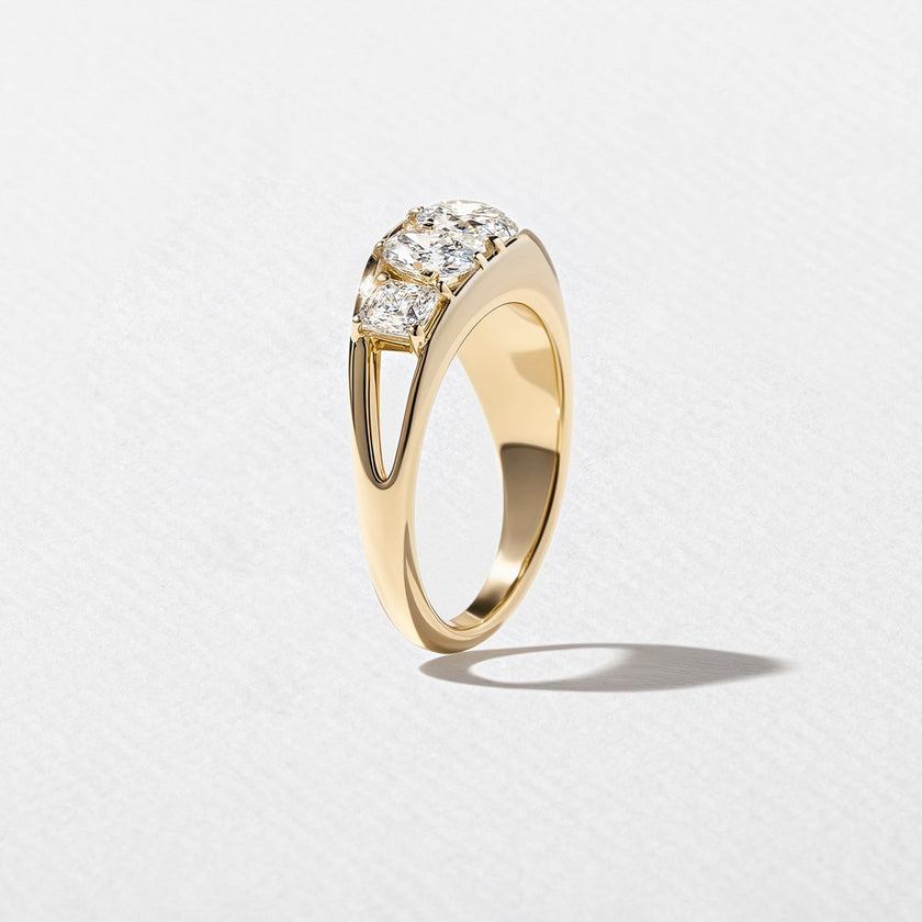 1.40 Carat Pear Cut Lab Diamond Three Stone Ring - Mivaan Fine Jewelry