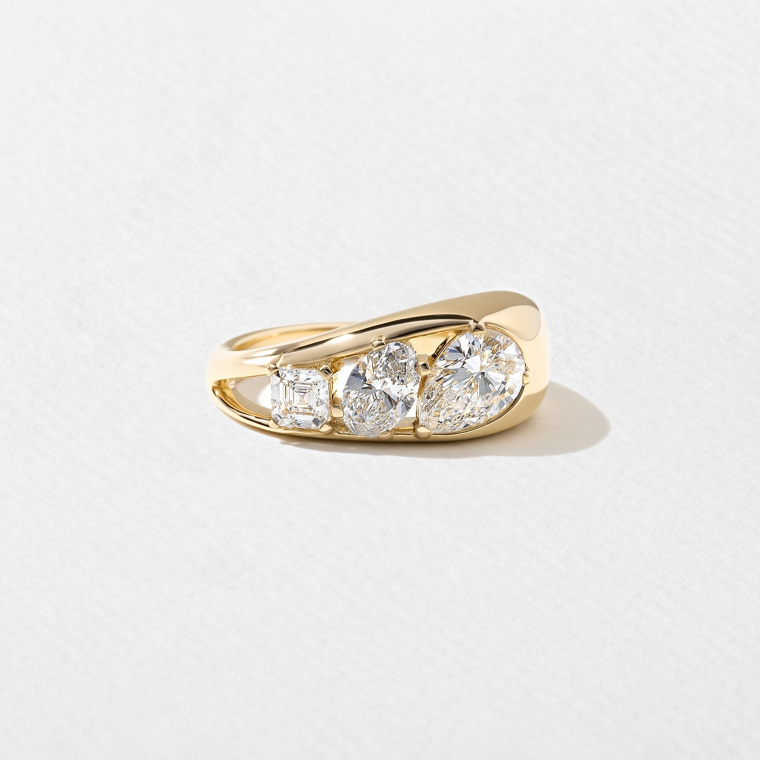 1.40 Carat Pear Cut Lab Diamond Three Stone Ring - Mivaan Fine Jewelry