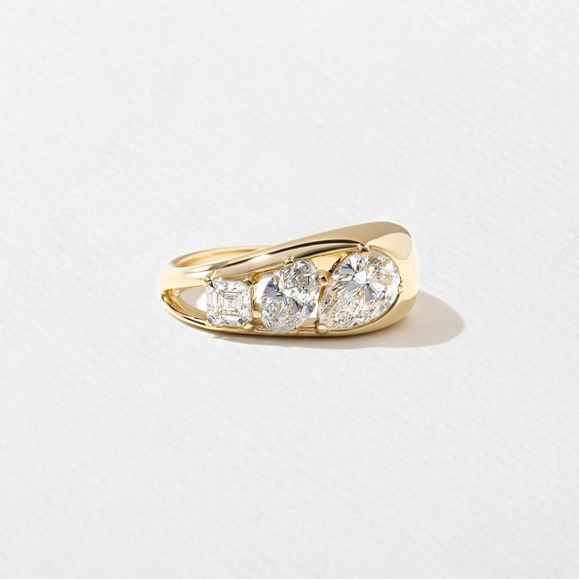 1.40 Carat Pear Cut Lab Diamond Three Stone Ring - Mivaan Fine Jewelry