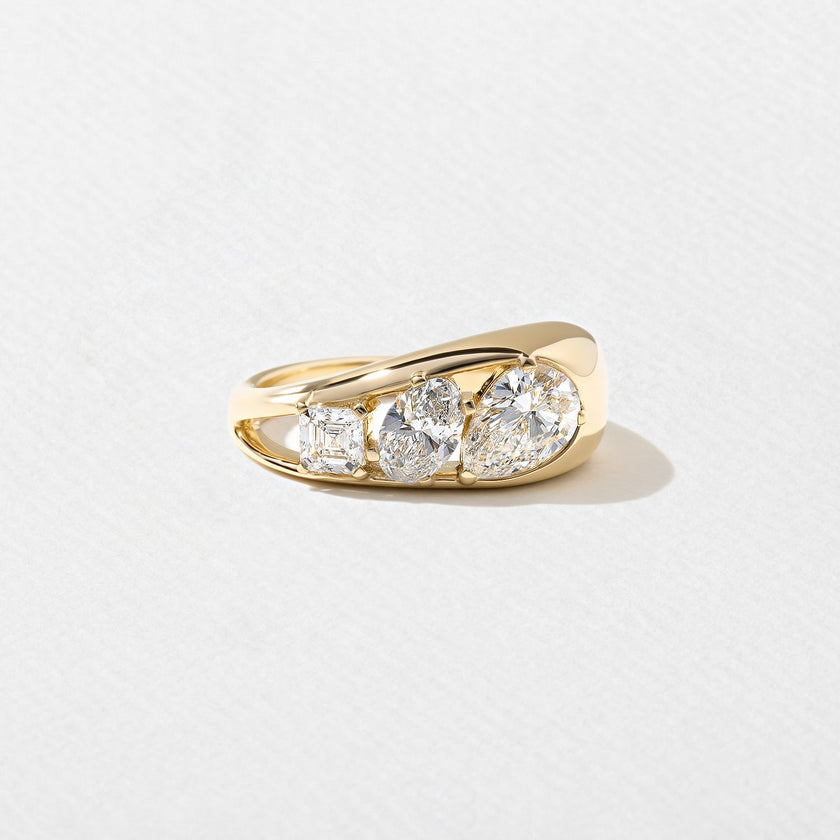 1.40 Carat Pear Cut Lab Diamond Three Stone Ring - Mivaan Fine Jewelry