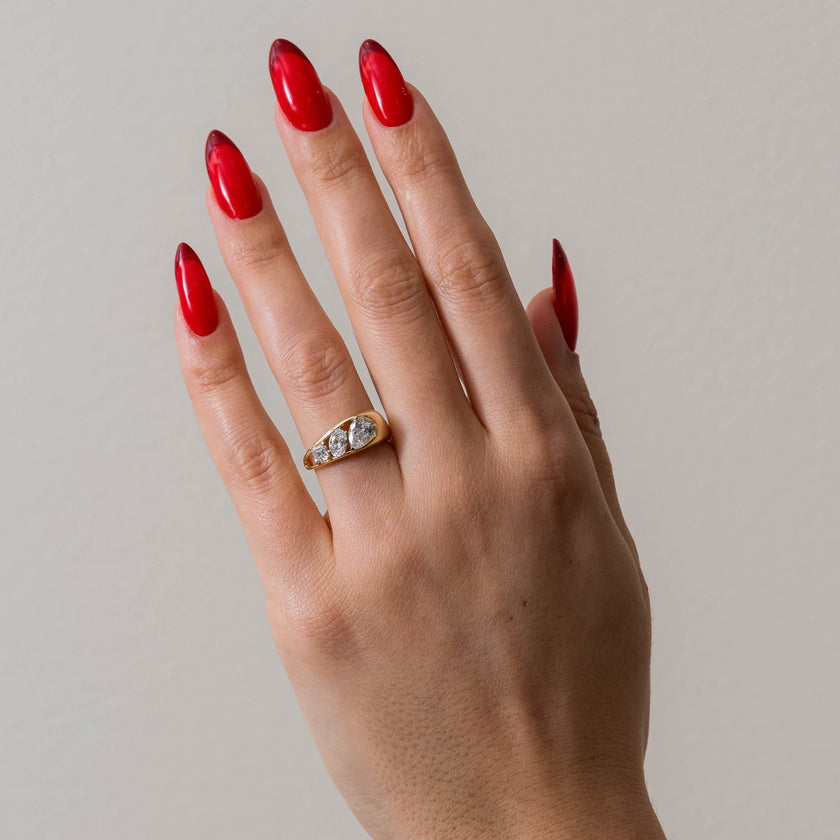1.40 Carat Pear Cut Lab Diamond Three Stone Ring - Mivaan Fine Jewelry