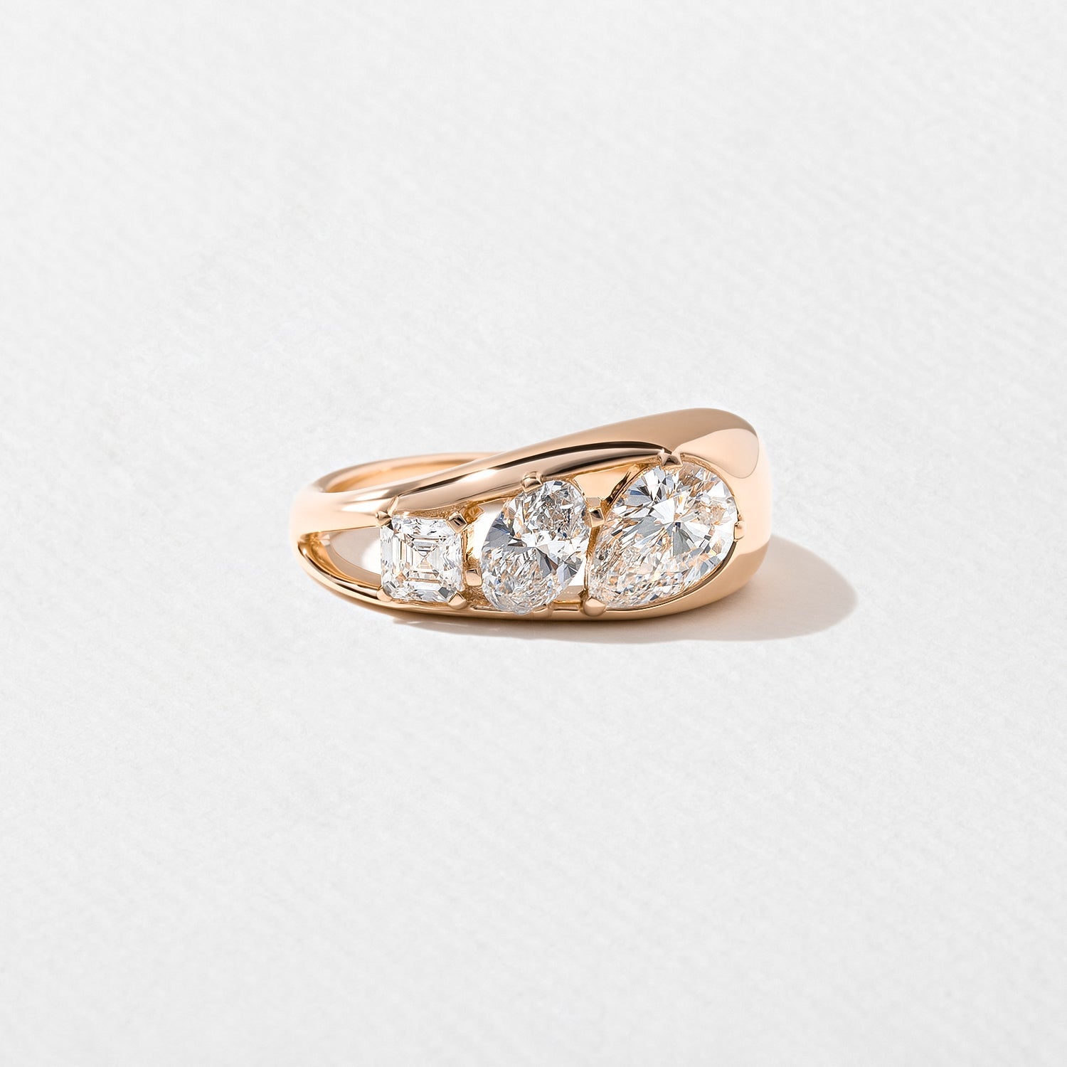 1.40 Carat Pear Cut Lab Diamond Three Stone Ring - Mivaan Fine Jewelry