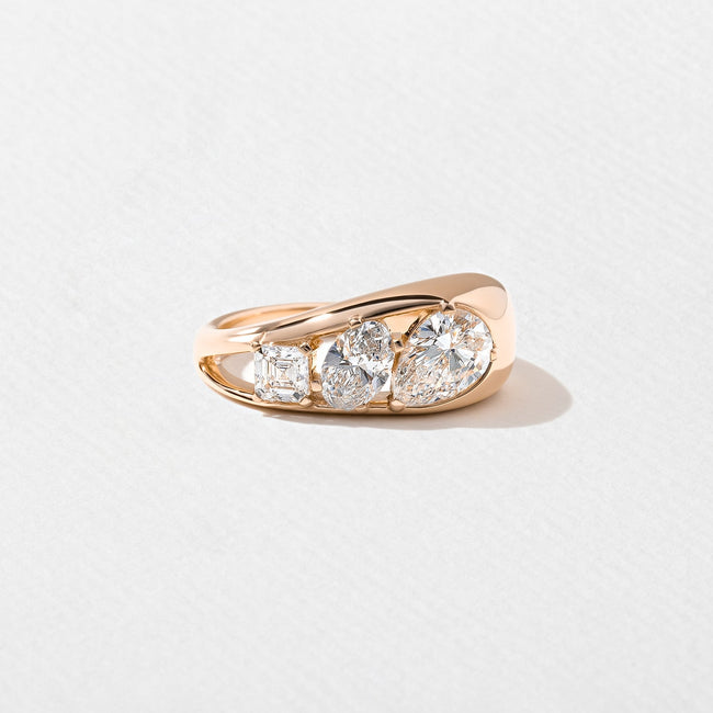 1.40 Carat Pear Cut Lab Diamond Three Stone Ring - Mivaan Fine Jewelry