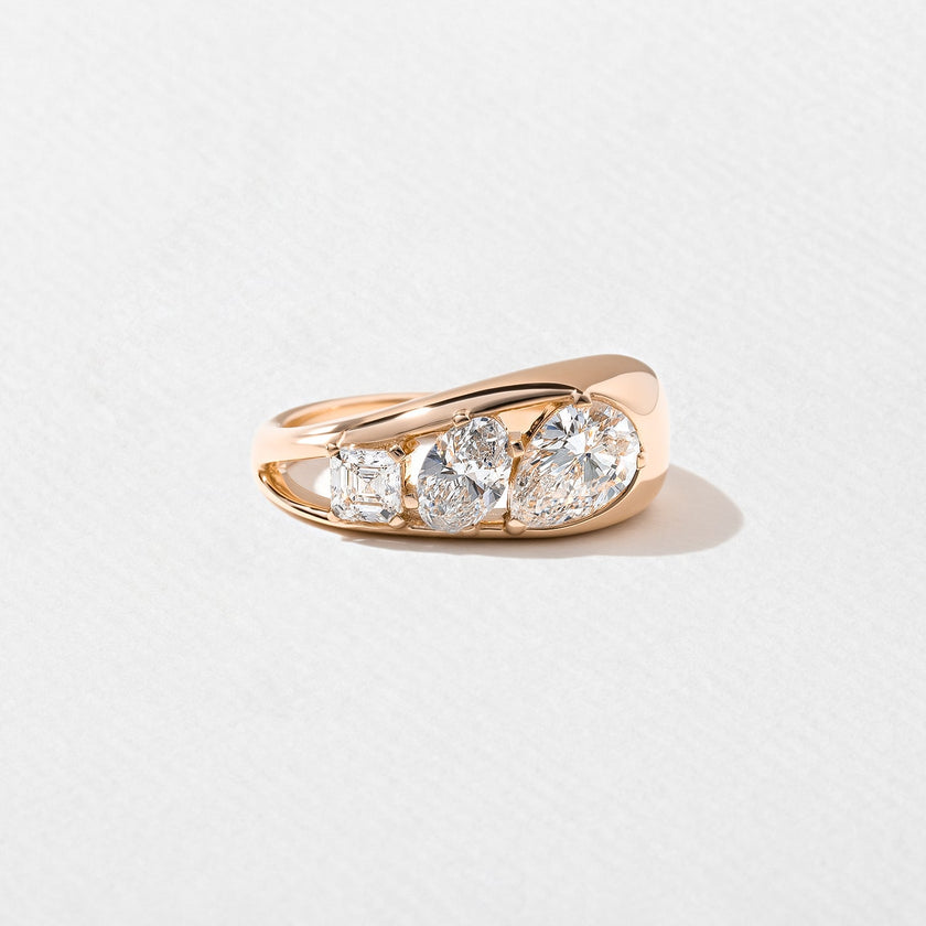 1.40 Carat Pear Cut Lab Diamond Three Stone Ring - Mivaan Fine Jewelry