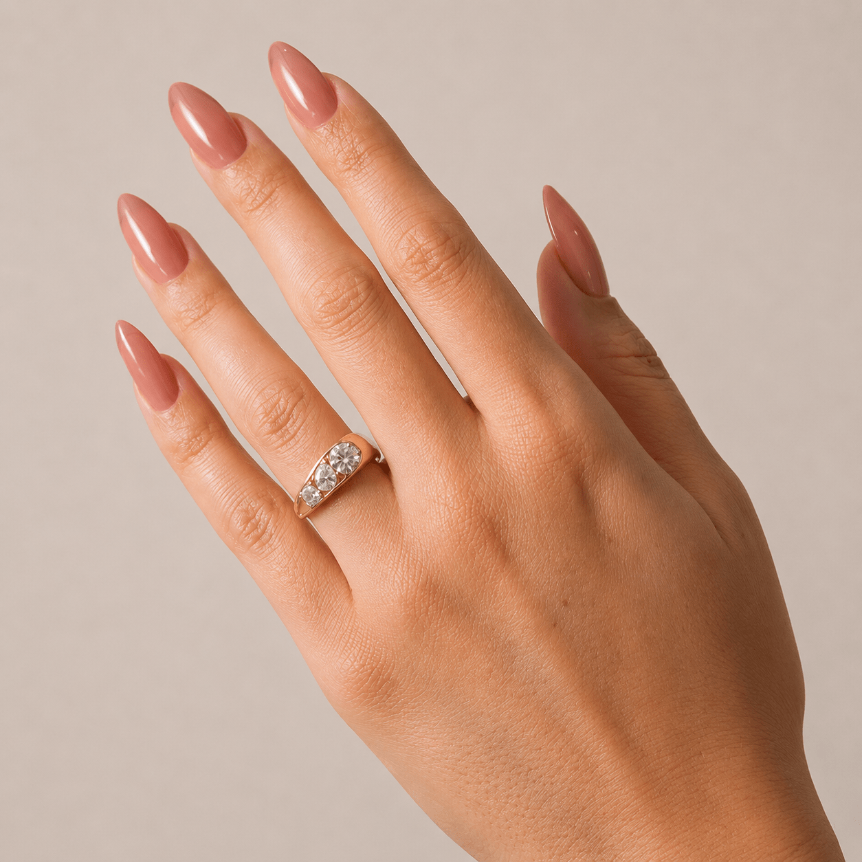 1.40 Carat Round, Pear & Asscher Cut Lab Grown Diamond Three Stone Band - Mivaan Fine Jewelry