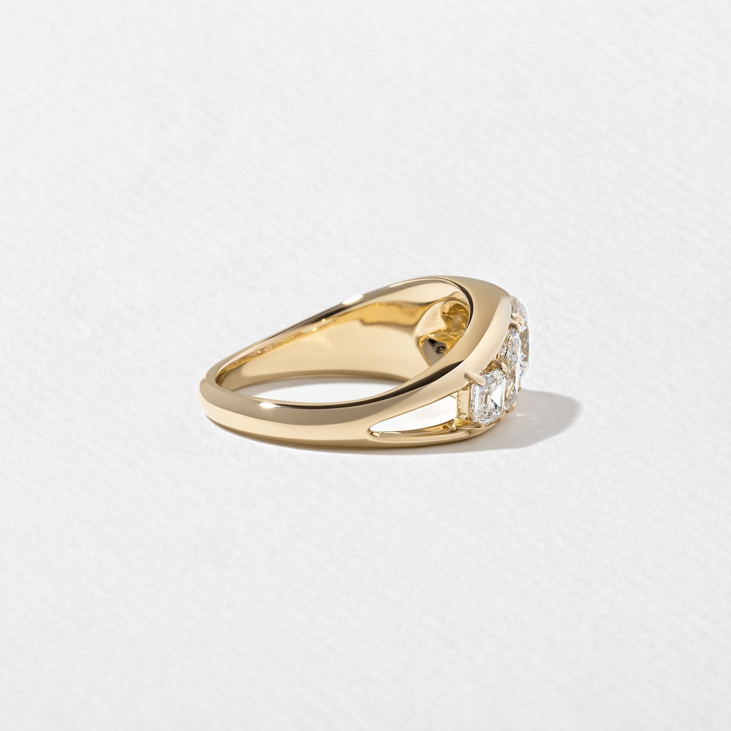 1.40 Carat Round, Pear & Asscher Cut Lab Grown Diamond Three Stone Ring - Mivaan Fine Jewelry