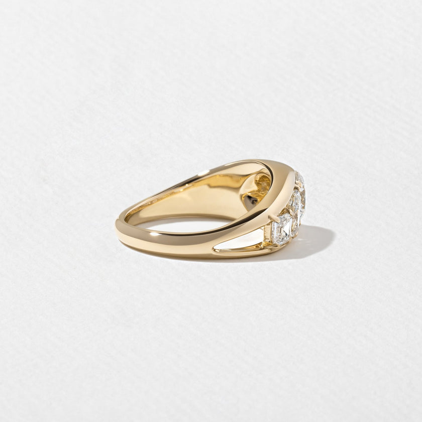 1.40 Carat Round, Pear & Asscher Cut Lab Grown Diamond Three Stone Ring - Mivaan Fine Jewelry