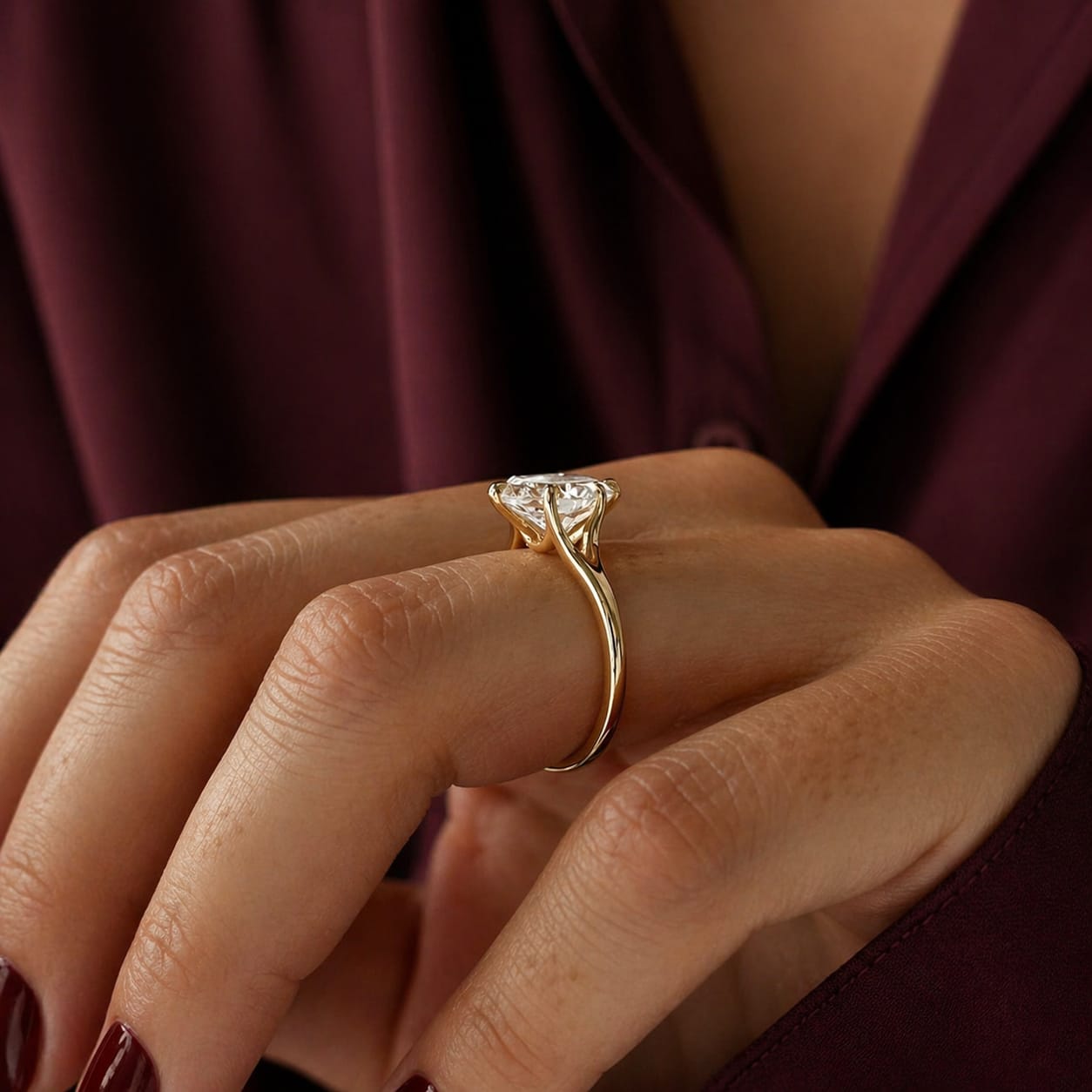 1.5 Carat Marquise Lab Grown Diamond Split Shank Solitaire Ring - Mivaan Fine Jewelry