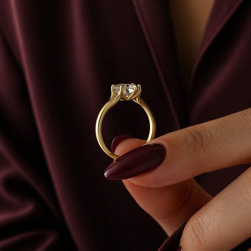 1.5 Carat Marquise Lab Grown Diamond Split Shank Solitaire Ring - Mivaan Fine Jewelry