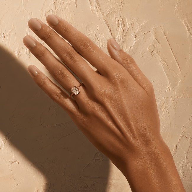 1.50 Carat Emerald Cut Lab Grown Diamond Bezel Solitaire Ring in Solid Gold - Mivaan Fine Jewelry