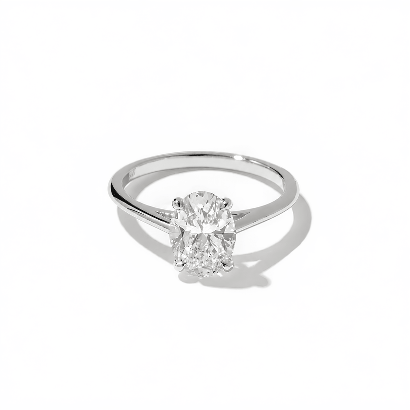 1.50 Carat Oval Cut Lab Grown Diamond Solitaire Ring in Solid Gold - Mivaan Fine Jewelry