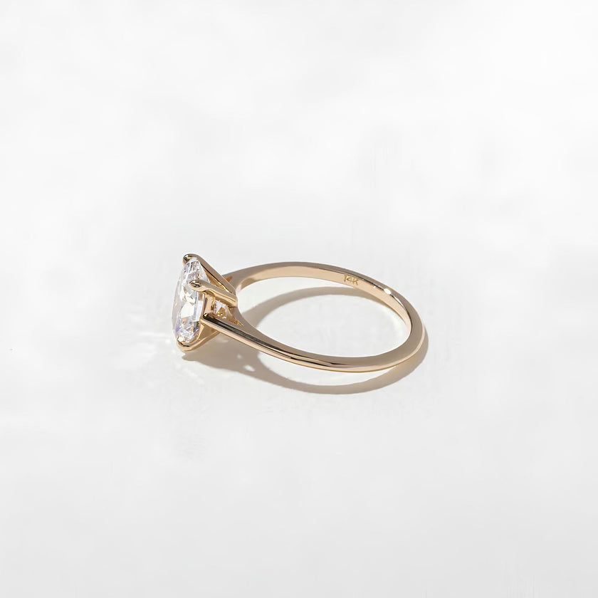 1.50 Carat Oval Cut Lab Grown Diamond Solitaire Ring in Solid Gold - Mivaan Fine Jewelry