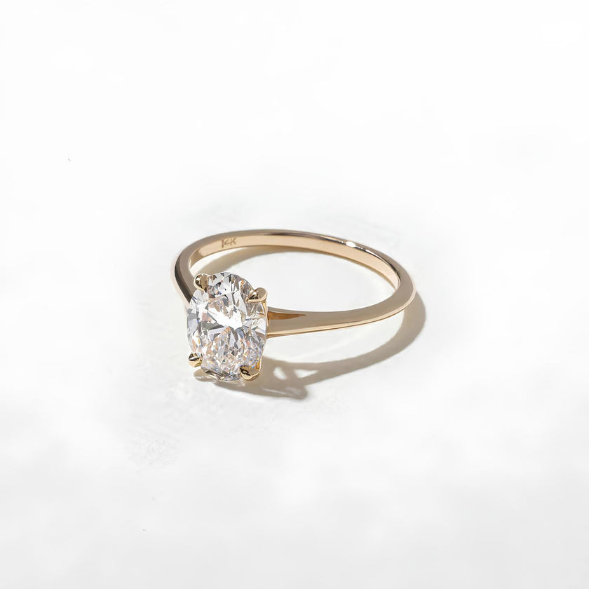 1.50 Carat Oval Cut Lab Grown Diamond Solitaire Ring in Solid Gold - Mivaan Fine Jewelry
